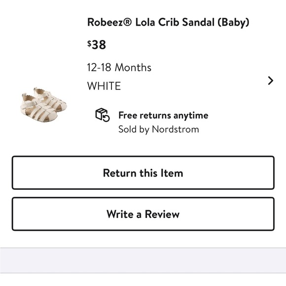 Robeez White Baby Lola Crib Sandal, 12-18 Months - Picture 3 of 4